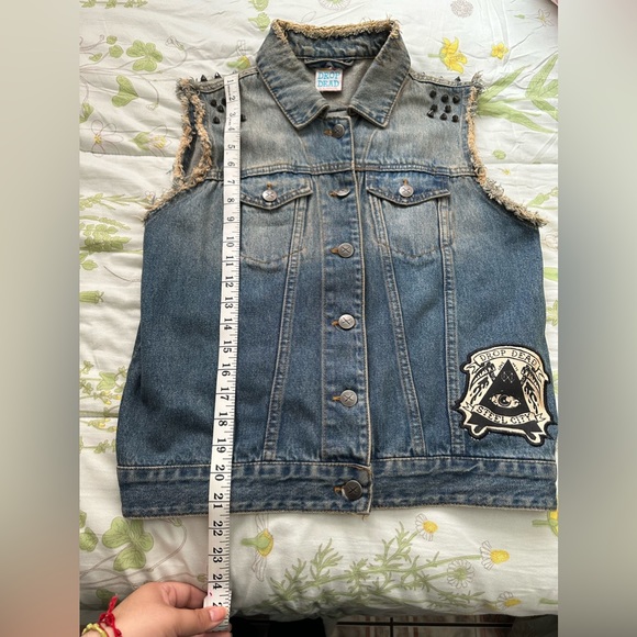 Drop Dead Women’s Denim Vest - Vintage Rare Find! - Picture 5 of 12